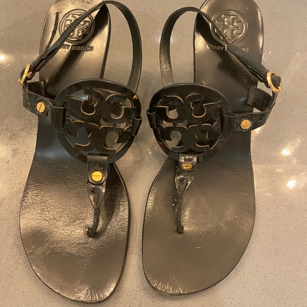 Used Tory Burch Sandals. Size 9M. Black